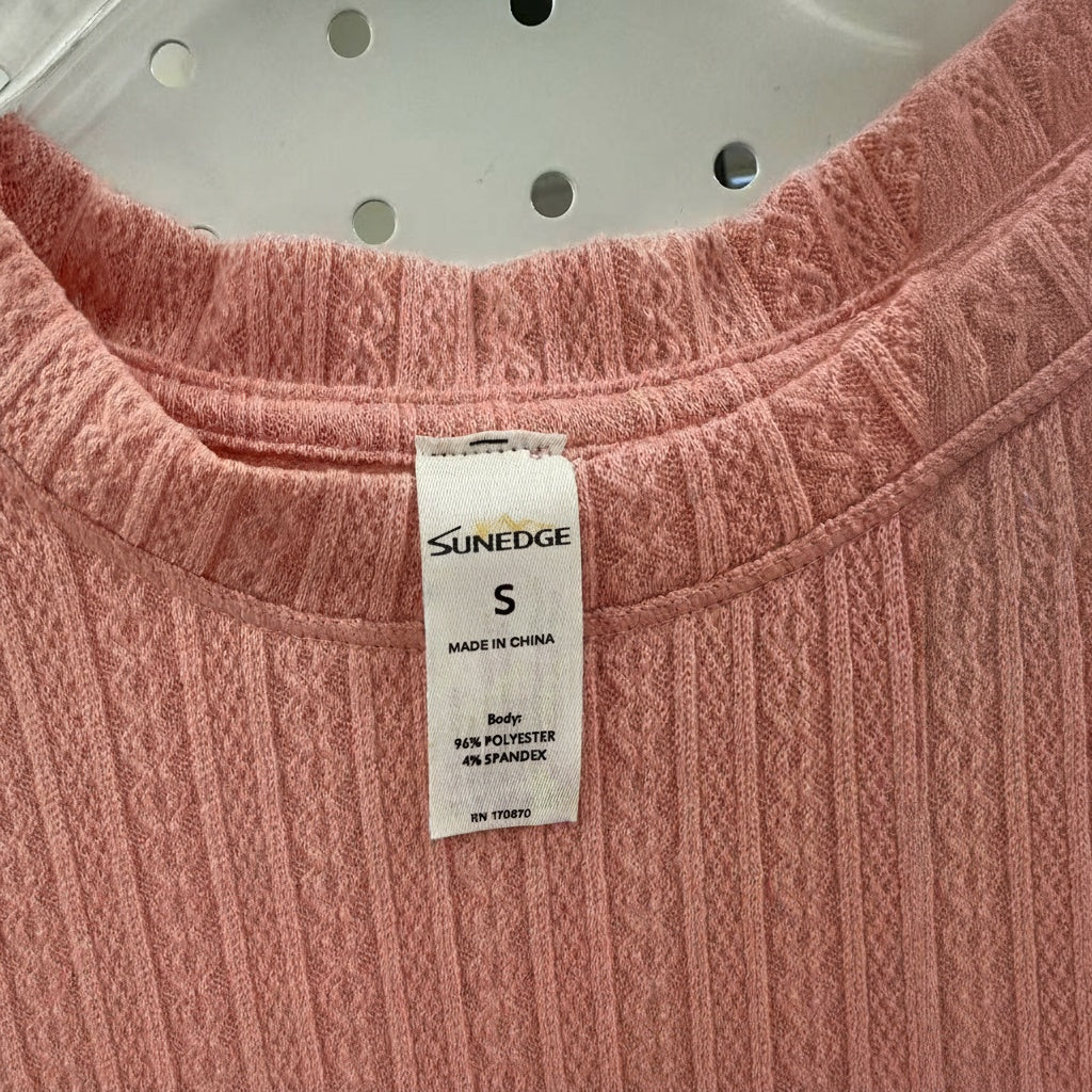 SUNEDGE Women’s Cable Knit Short Sleeve Tee Textured Crewneck Top