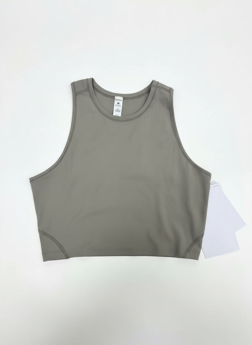 SUNEDGE Womens Workout Cropped Tank Tops Sleeveless Crewneck Running Yoga Active Shirts 85/15