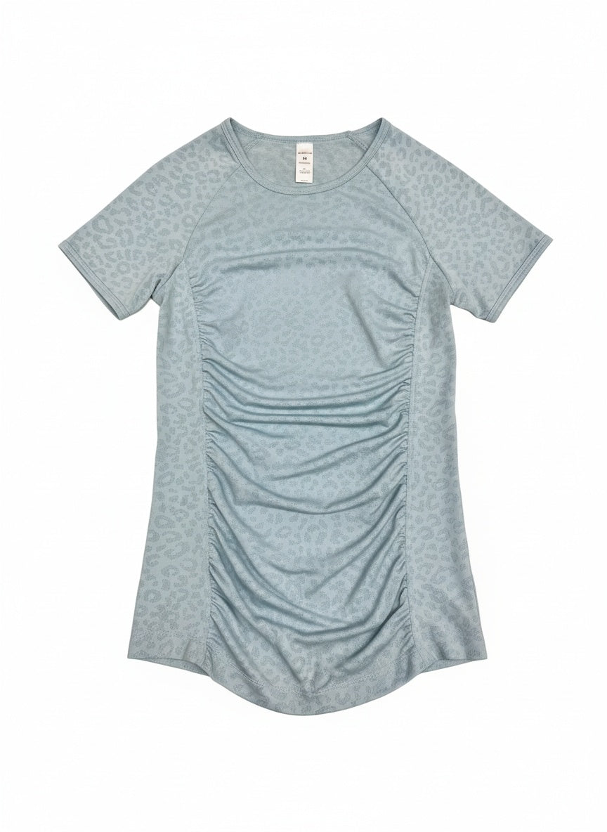 SUNEDGE Womens Ruched Short Sleeve Casual Summer 89/11 Blue