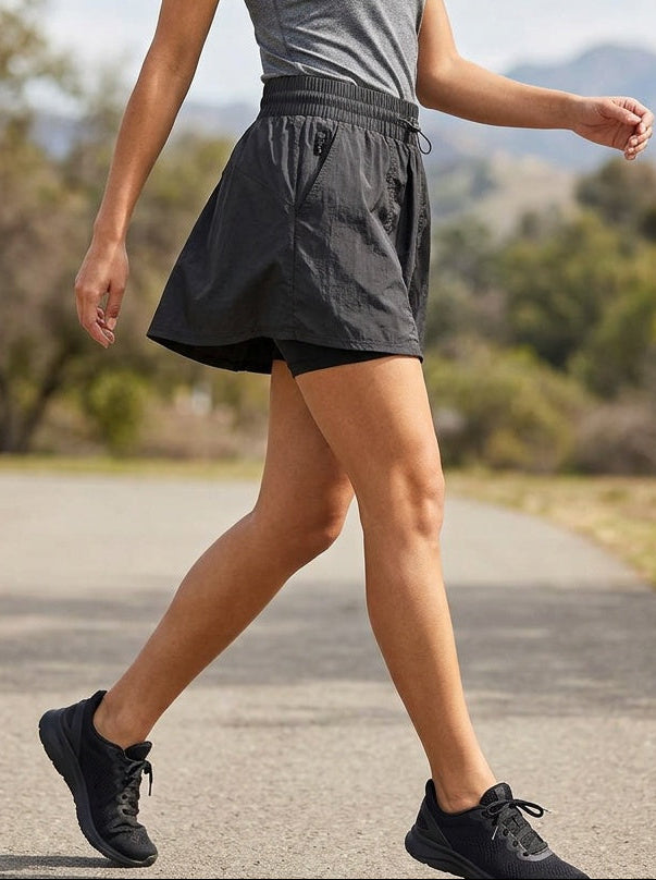 SUNEDGE Womens Relaxed Fit A-line Elastic Skorts