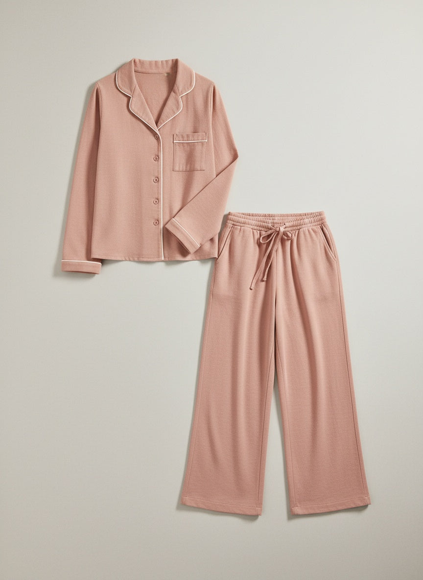SUNEDGE Womens Dusty Rose Pajama Loungewear