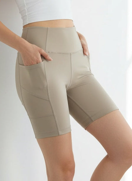 SUNEDGE Womens Workout Shorts with Pockets High Wasted for Gym Yoga 78/22