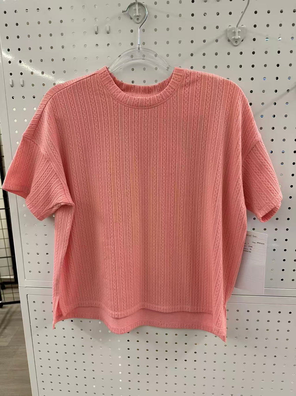 SUNEDGE Women’s Cable Knit Short Sleeve Tee Textured Crewneck Top