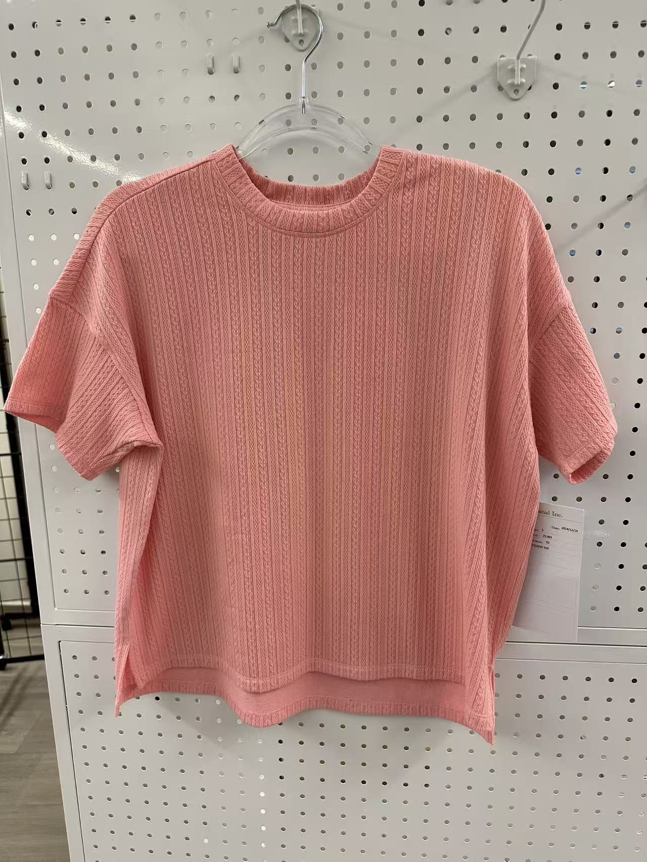 SUNEDGE Women’s Cable Knit Short Sleeve Tee Textured Crewneck Top