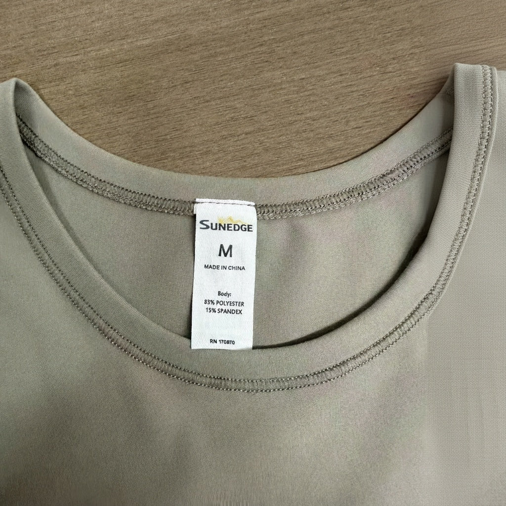 SUNEDGE Womens Workout Cropped Tank Tops Sleeveless Crewneck Running Yoga Active Shirts 85/15