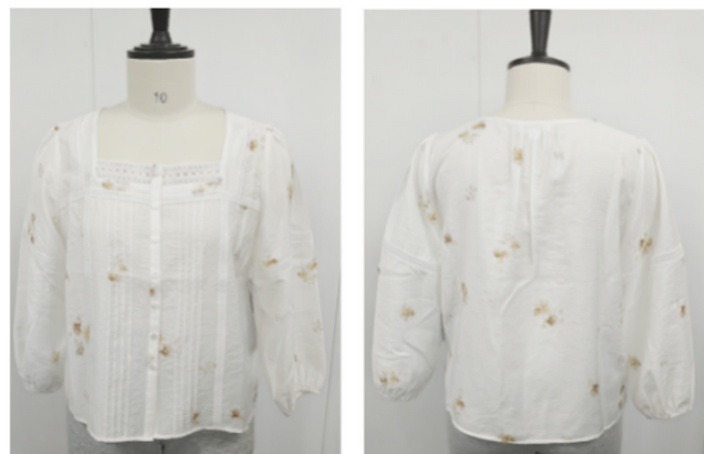 SUNEDGE Womens Square Neck Floral Blouse Boho Lantern Sleeve Pintuck Top