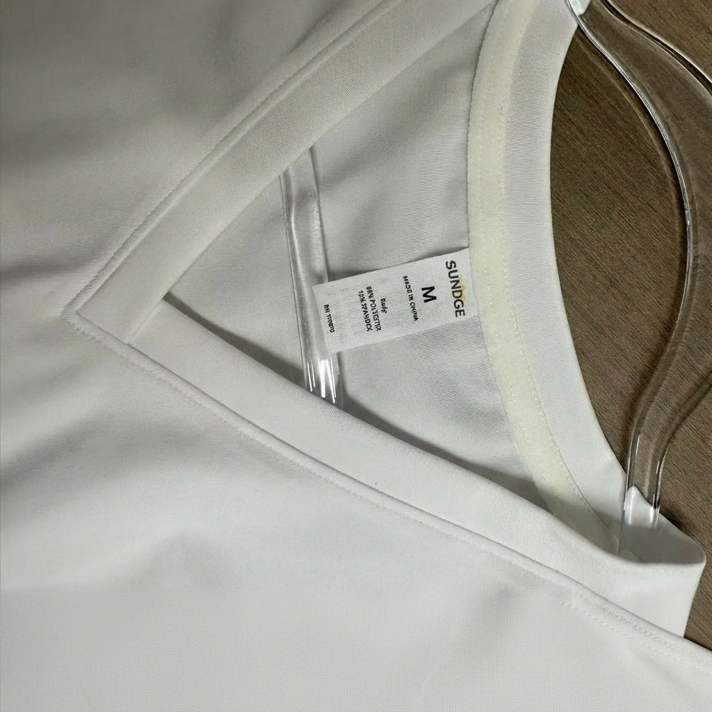 SUNEDGE Womens Summer Short Sleeve Shirts V-neck Loose Fit Business Casual Tops 88/12 White